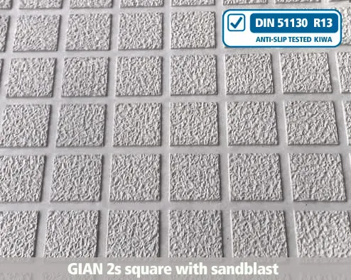 gian2s square with sandblast texture , anti-slip, texture, profile, stairs, stair nosing