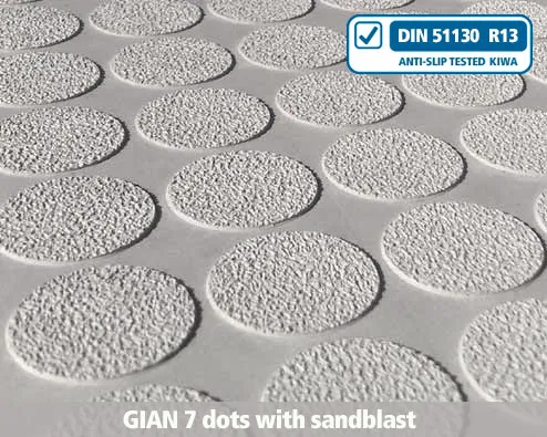 gian7 dots with sandblast texture , anti-slip, texture, profile, stairs, stair nosing